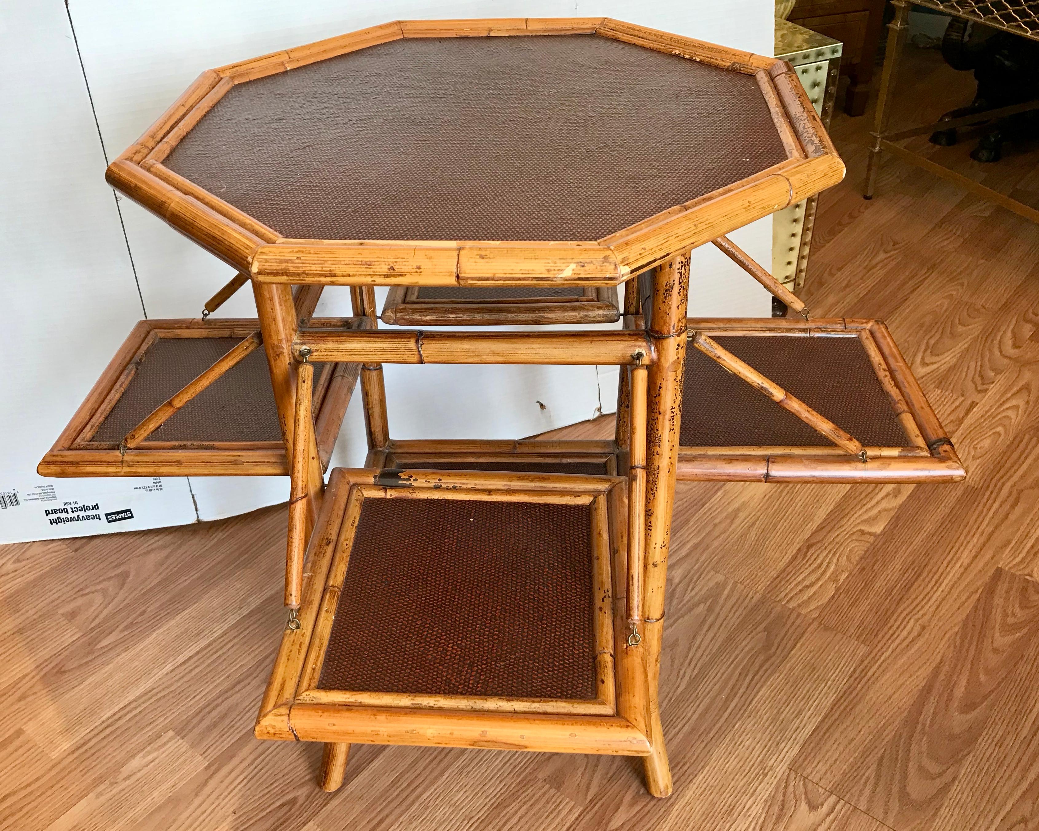Pair of Bamboo Pastry Stand Form End Tables 2