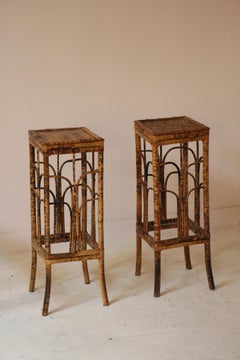 Pair of Bamboo Pedestals / Plant Stands, France, 1960s