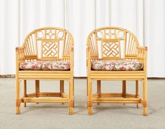 Paar Bambus-Rattan-Sessel im Brighton-Pavillon-Stil