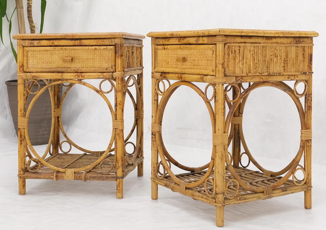bamboo rattan side table