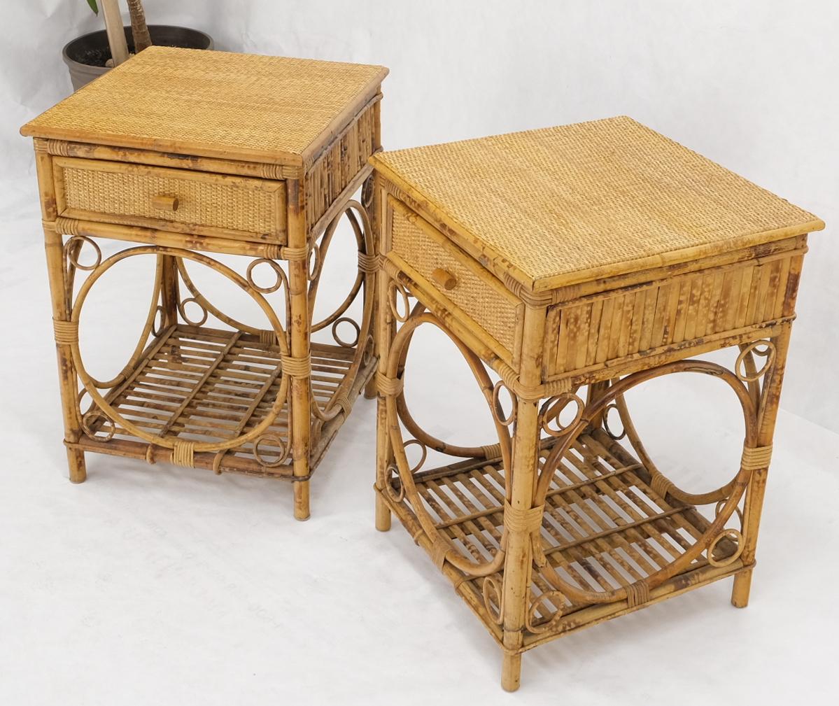 rattan bamboo side table
