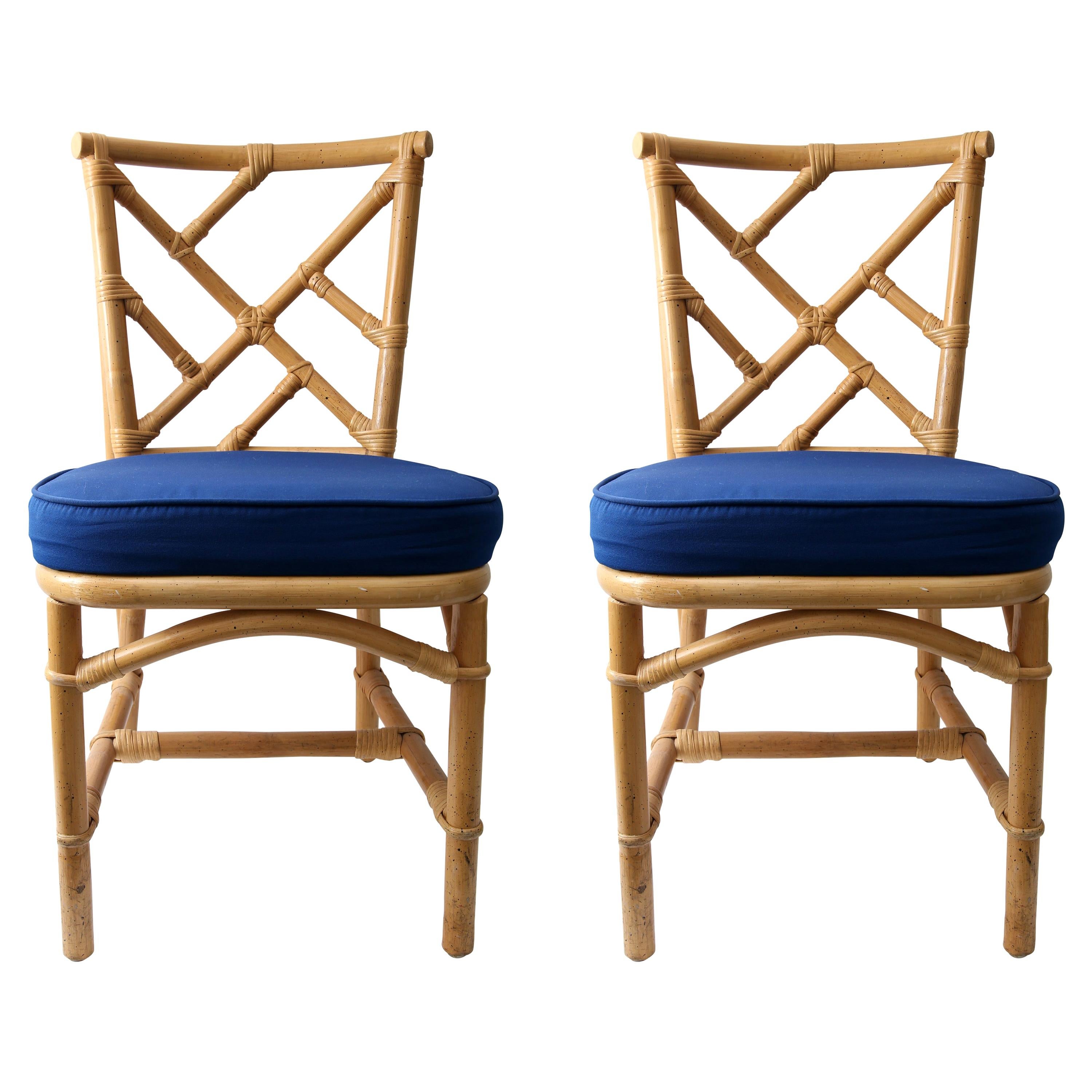 Set of Four Bamboo Side Chairs For Sale at 1stDibs