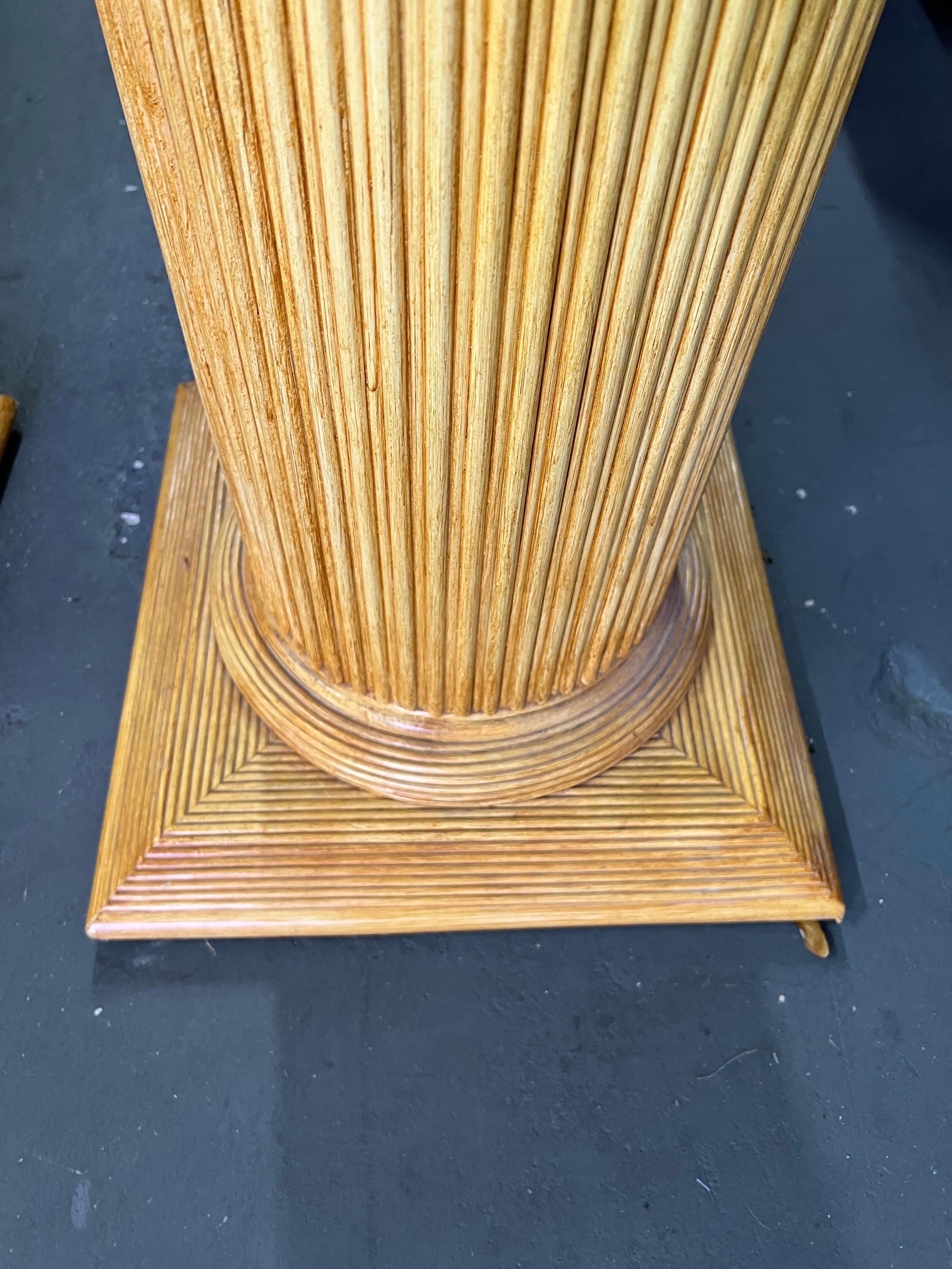 Pair of Bamboo Split Reed Ionic Columns For Sale 6