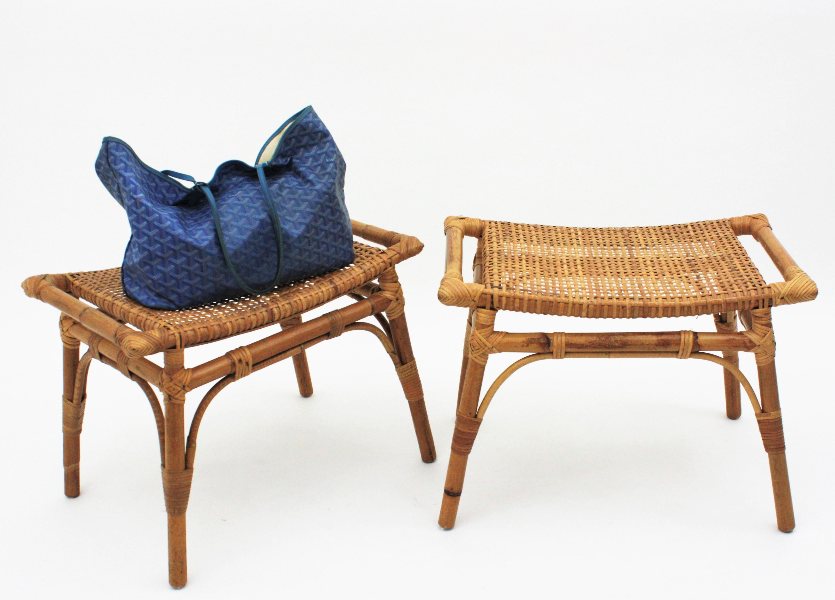 small wicker bench seat