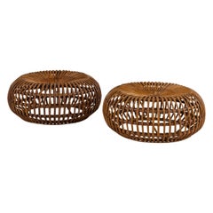 Coppia di sgabelli in bambù di Ico Parisi per Bonacina, Italia anni '60