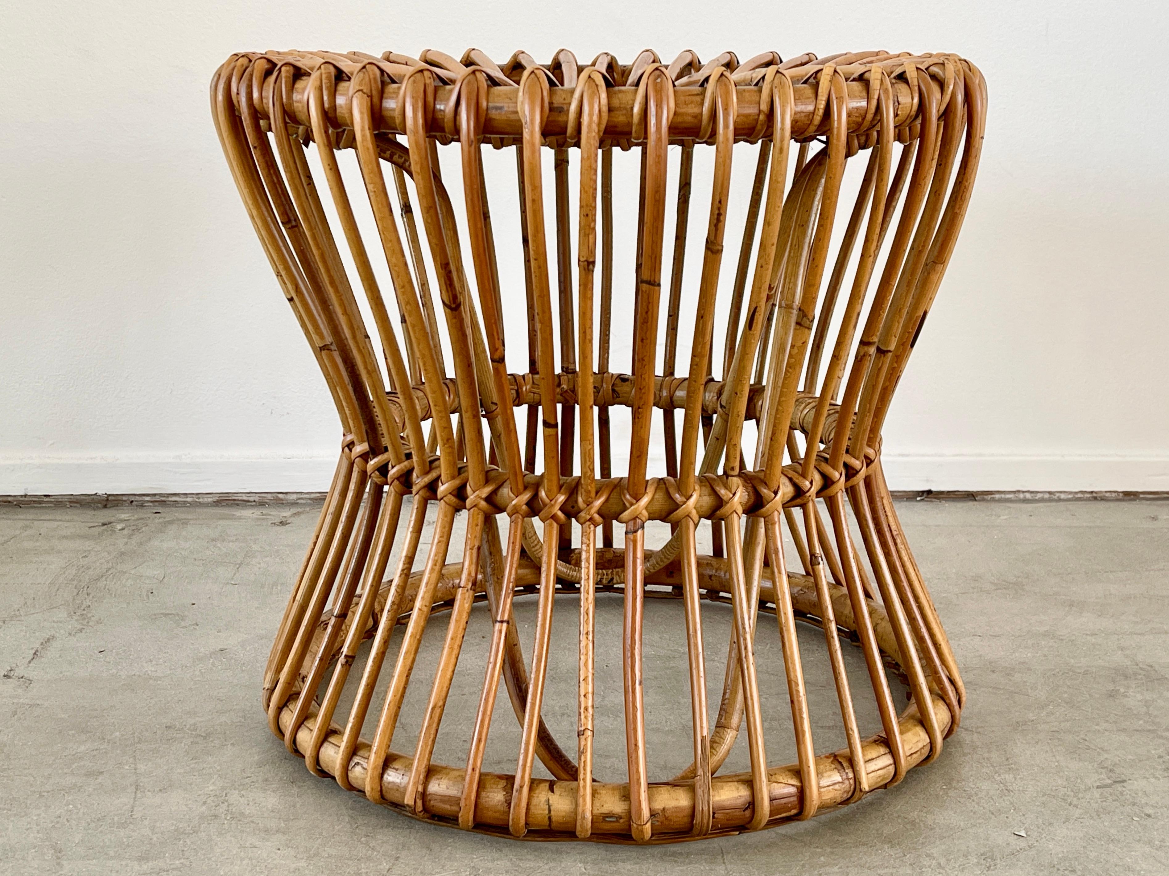 Pair of Bamboo Stools In Good Condition In Beverly Hills, CA