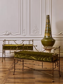 Paire de bancs de style "Bamboo" par Studio Glustin