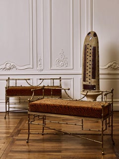 Paire de bancs de style "Bamboo" par Studio Glustin