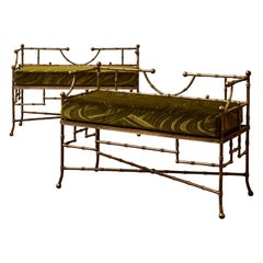 Pair of "Bamboo" style benches by Studio Glustin