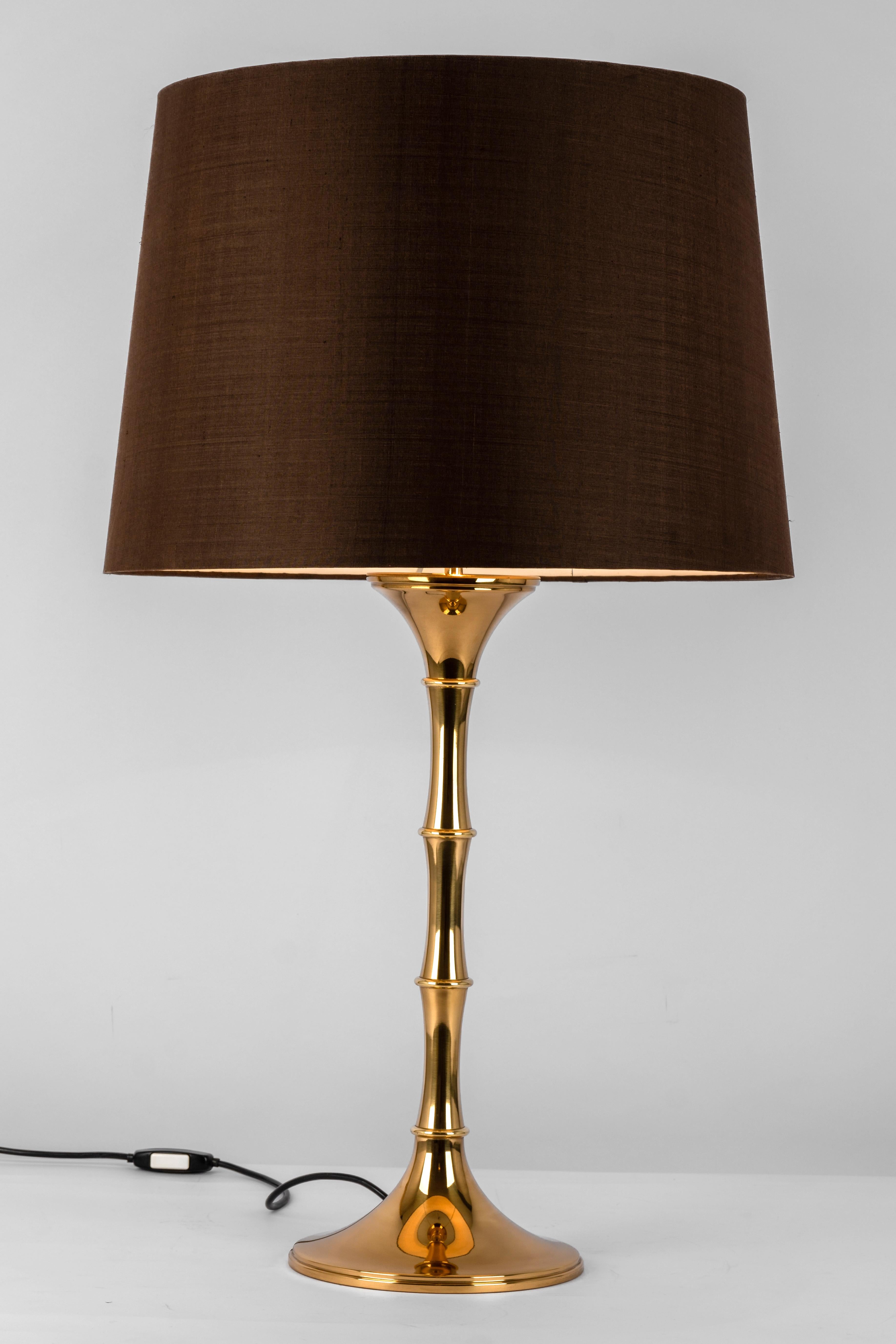 Brass Pair of Bamboo Table Lamps by Ingo Maurer, Germany, 1970s For Sale