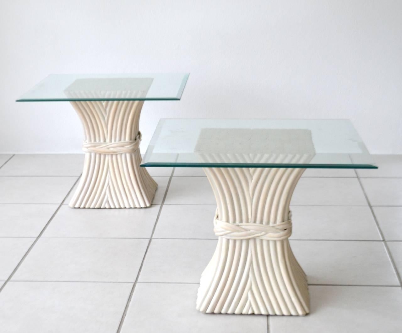 American Pair of Bamboo Tables For Sale