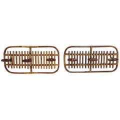 Pair of Bamboo Wall Coat Rack Attributed to Olaf Von Bohr, 1960, Italy