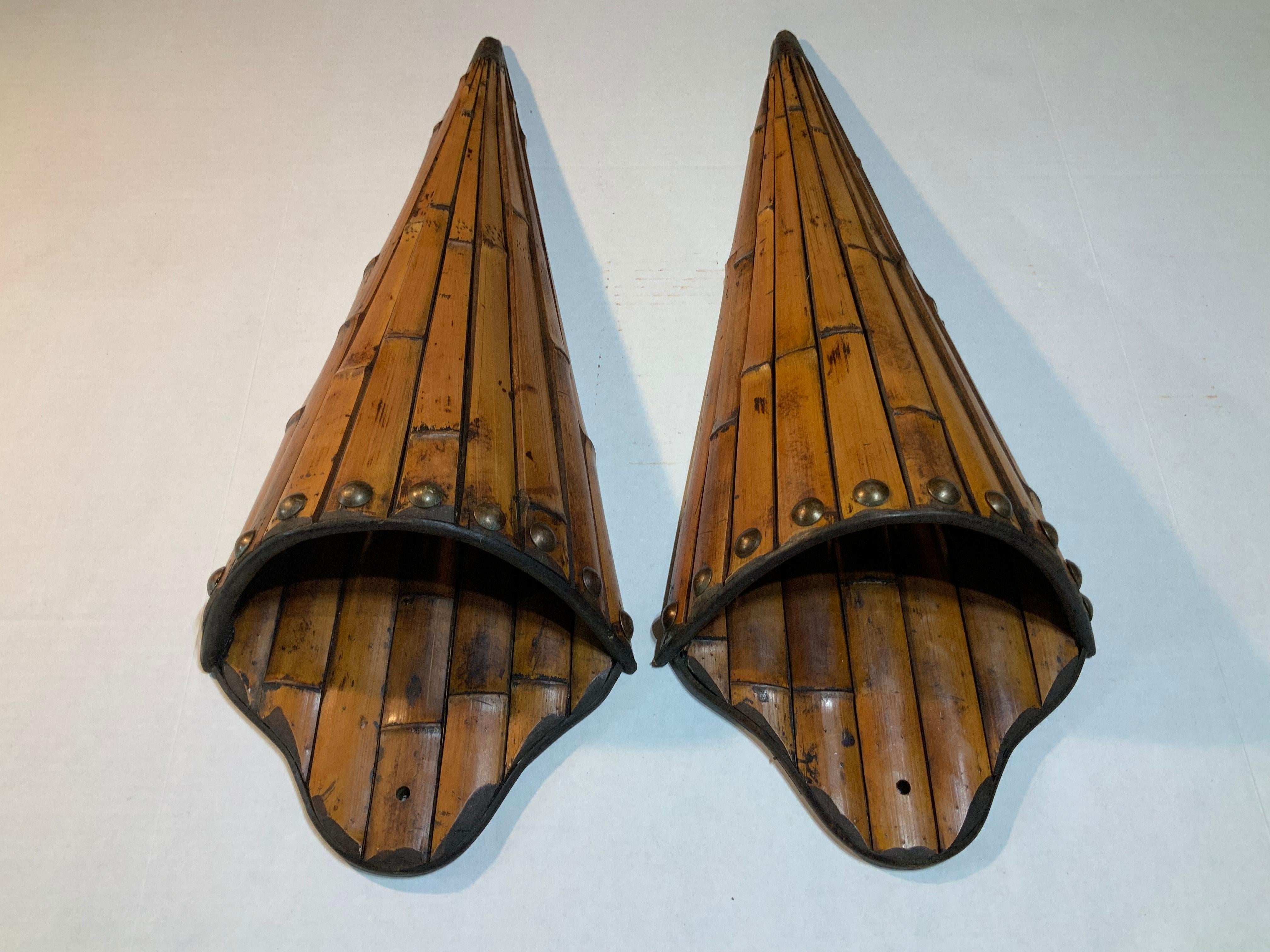 Pair of Bamboo Wall Hanging In Good Condition In Delray Beach, FL