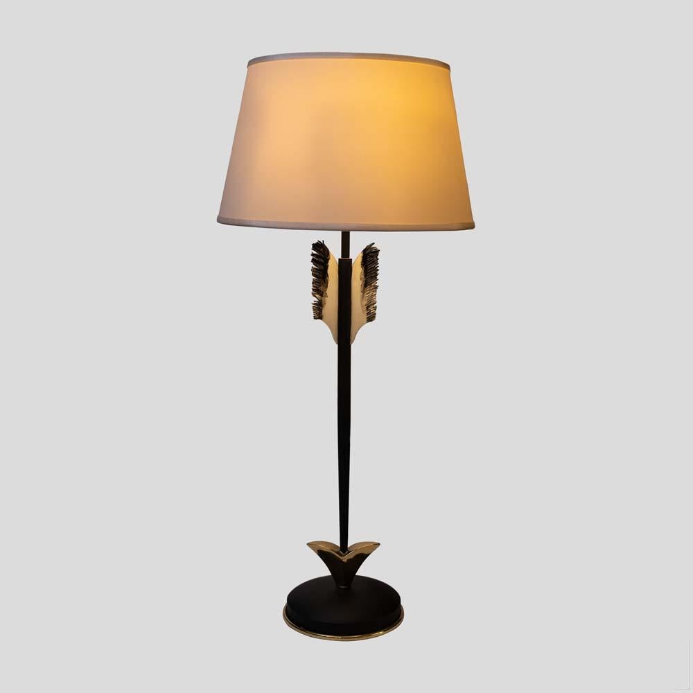 Paire de  Lampes à poser Banci design noir et or à base Arrow .
 