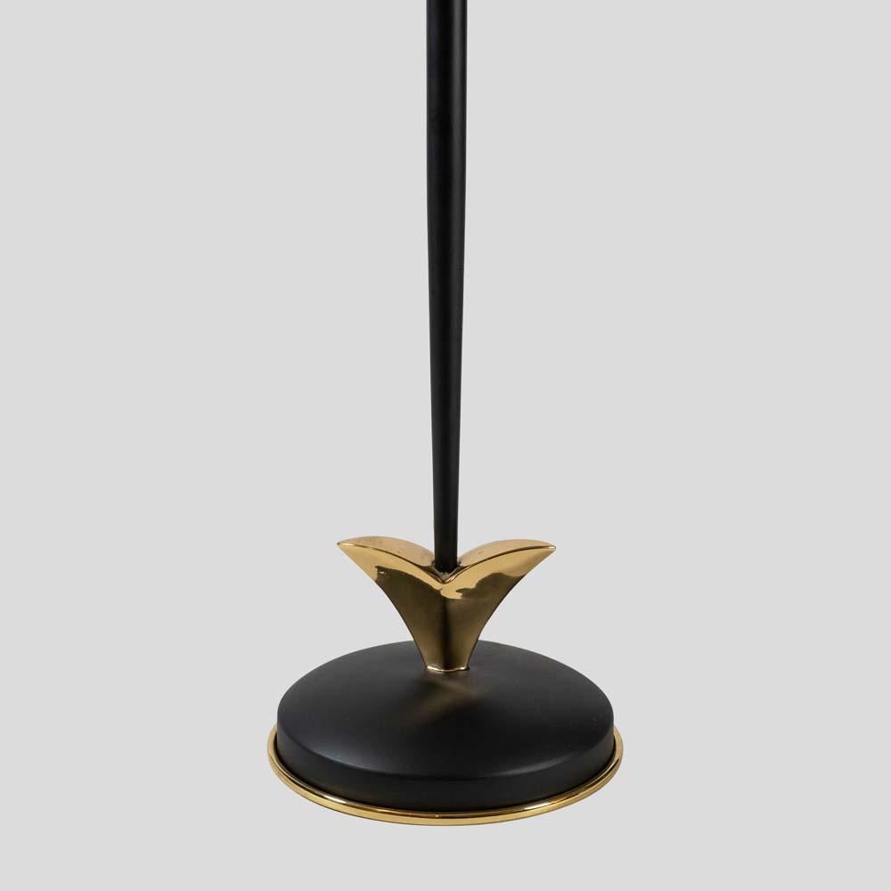 Mid-Century Modern Paire de  Lampes à poser Banci Design/One noir et or avec base en forme de flèche en vente
