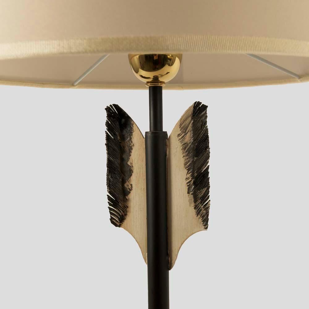 Italian Pair of  Banci Florence design black and gold Arrow shape base table lamps  For Sale