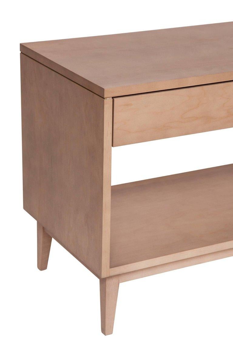 Baptiste nightstand.

Custom orders have a lead time of 10-12 weeks FOB NYC. Lead time contingent upon selection of finishes, approval of shop drawings (if applicable), and receipt COM (if applicable). Multiple requests for finish samples will