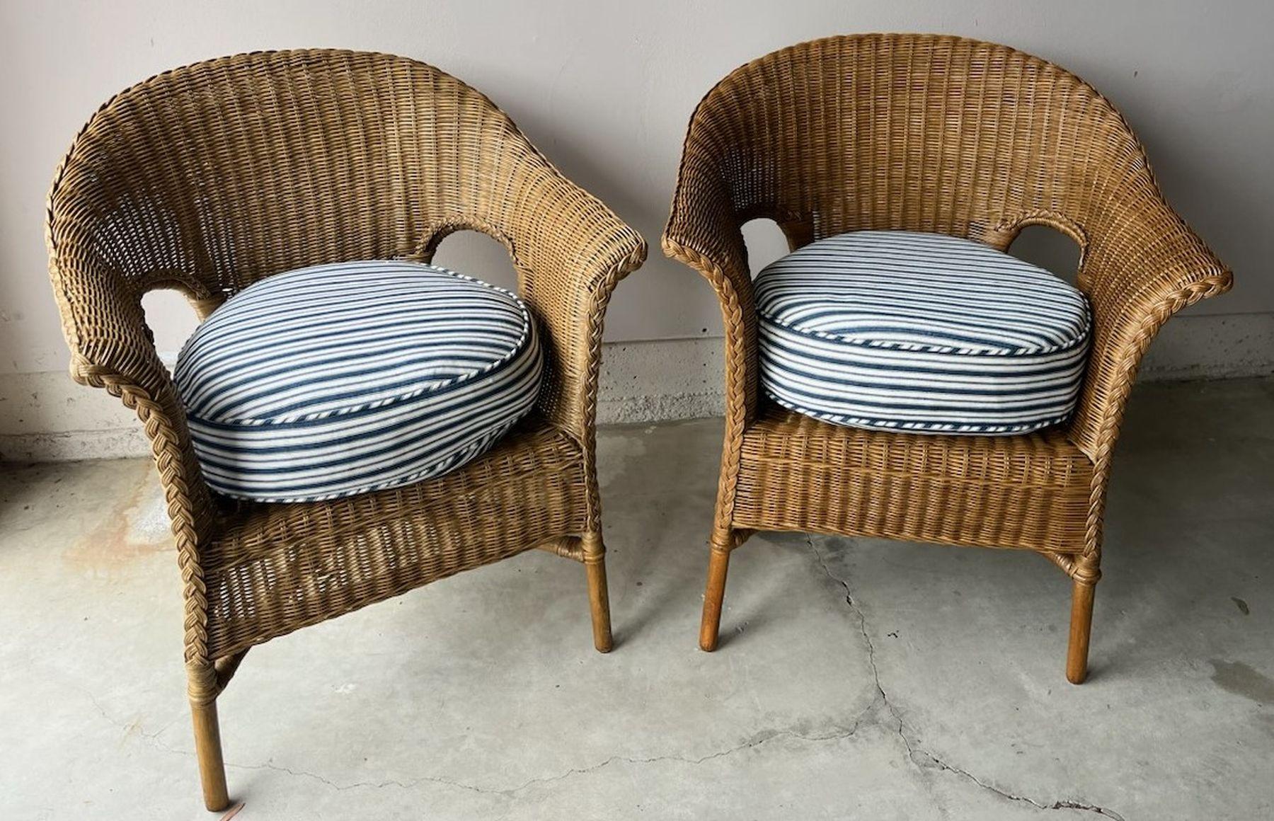 American Pair of Bar Harbor Wicker Chairs