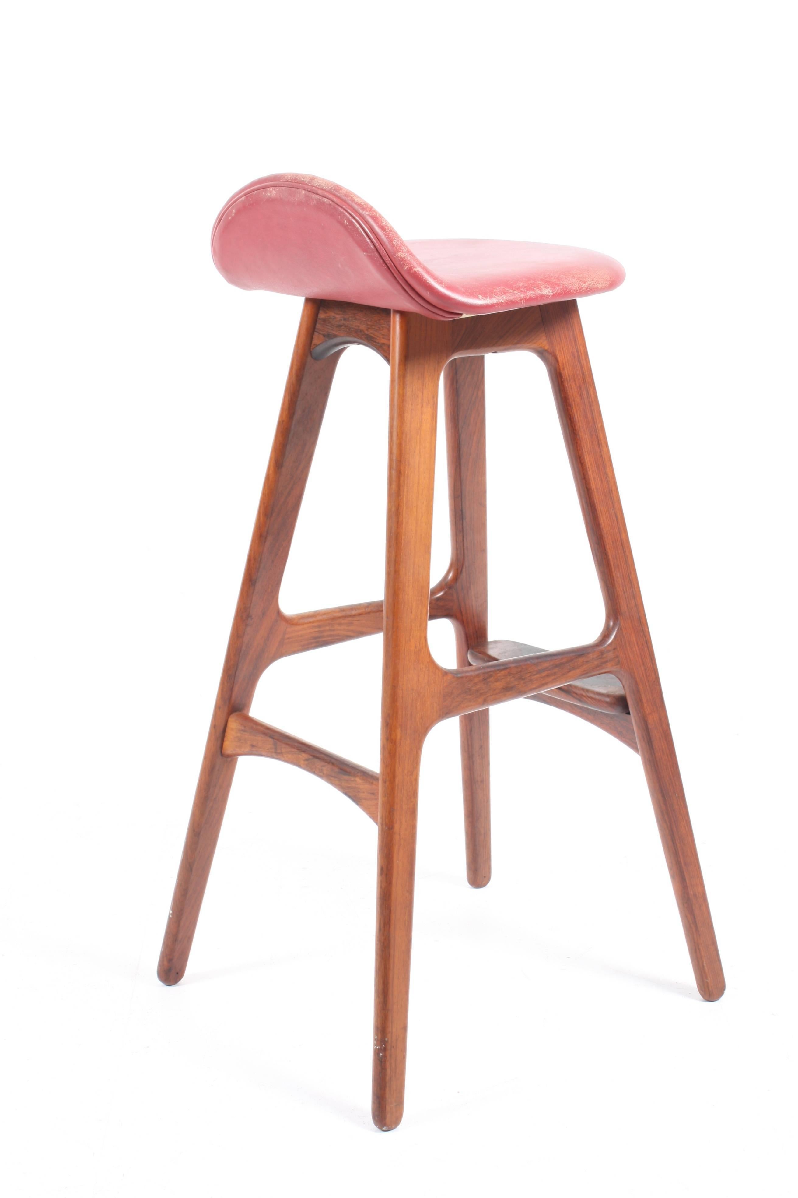 Rosewood Pair of Bar Stools by Erik Buch