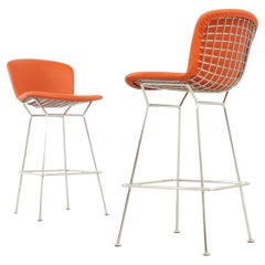 Retro Pair of Bar Stools by Harry Bertoia for Knoll