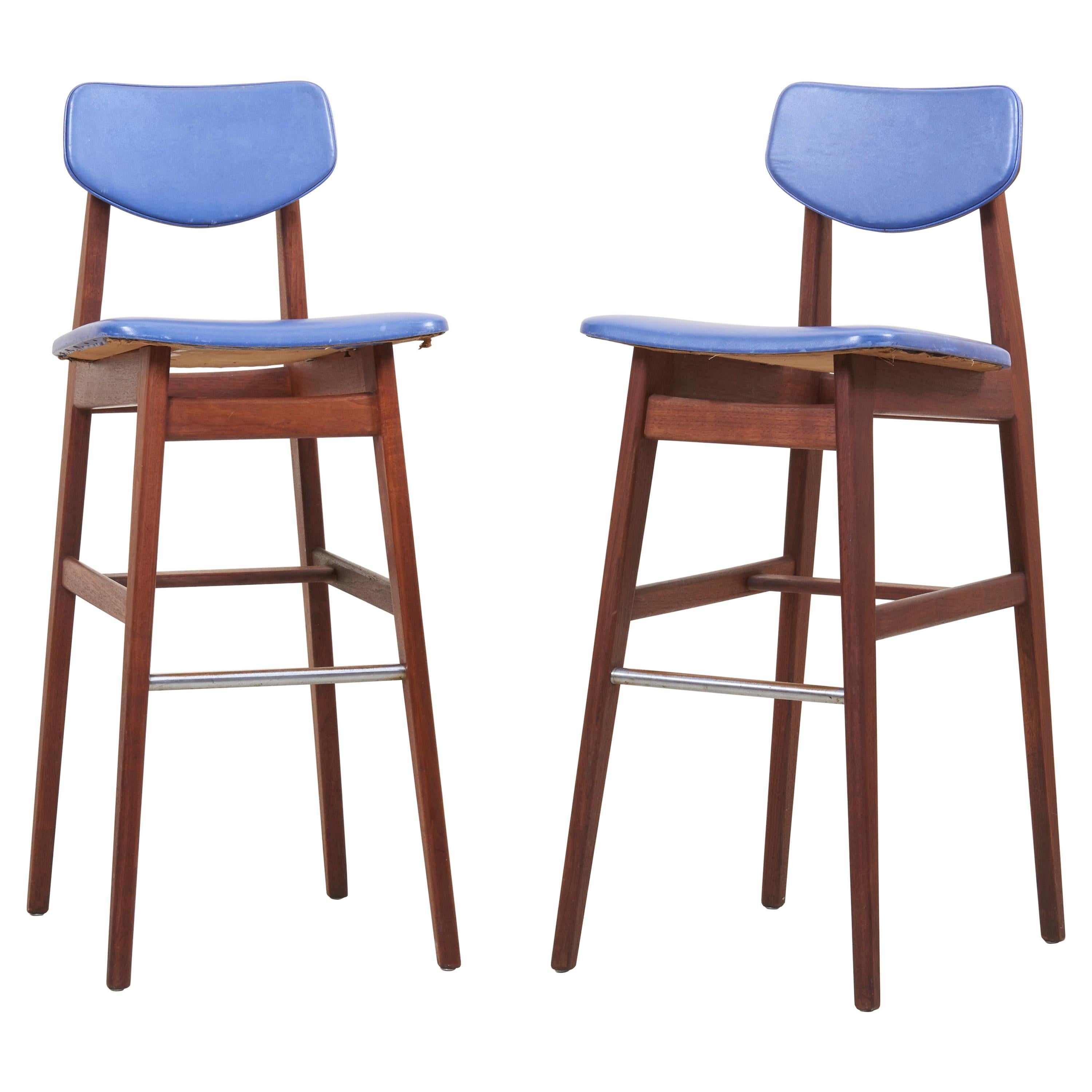 Pair of Bar Stools by Jens Risom, US, 1960s at 1stdibs