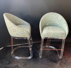 Pair of Bar Stools by Lion in Frost