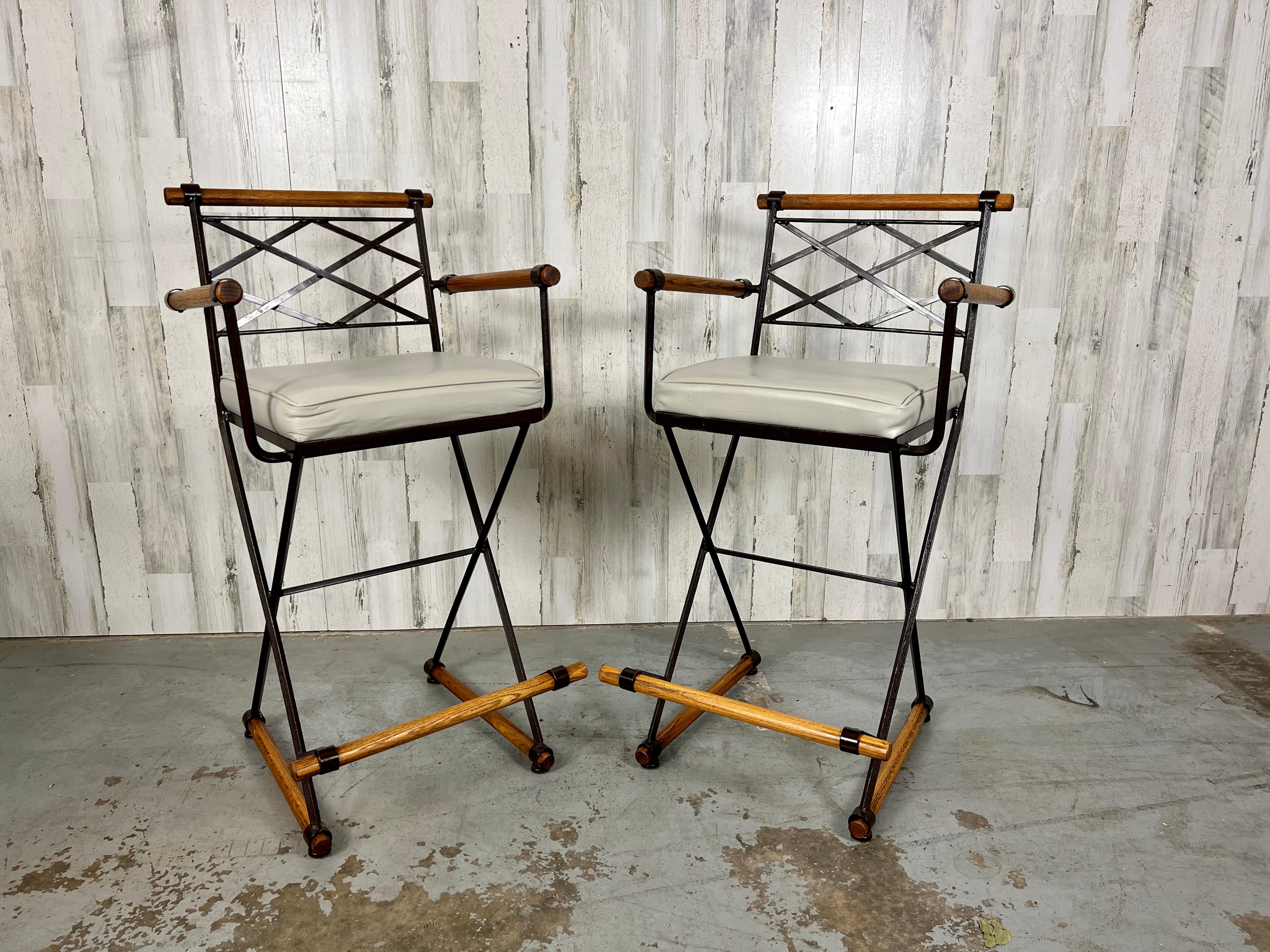 Pair of Bar Stools for Inca Products in the Style of Cleo Baldon For Sale 7