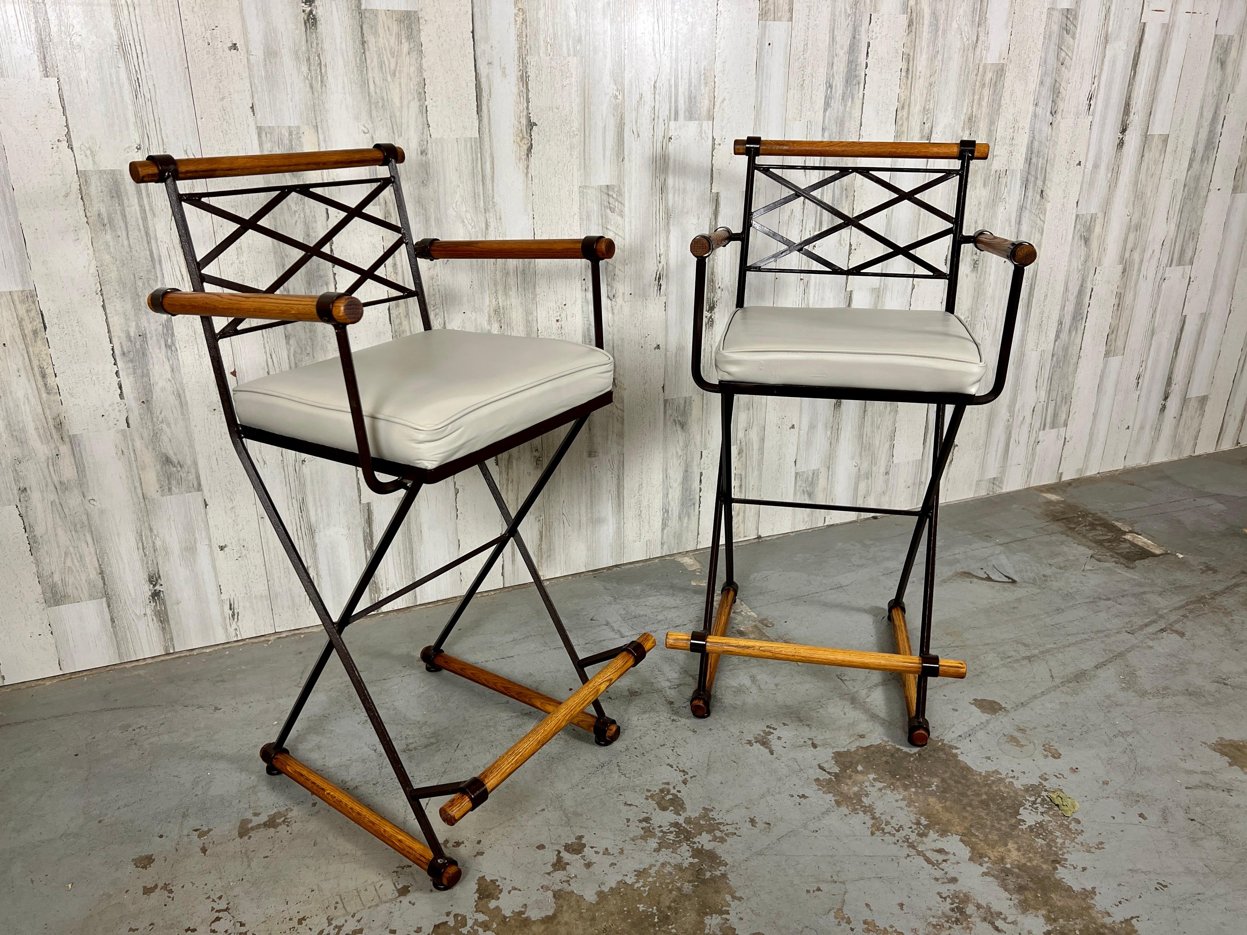 Pair of Bar Stools for Inca Products in the Style of Cleo Baldon In Good Condition For Sale In Denton, TX