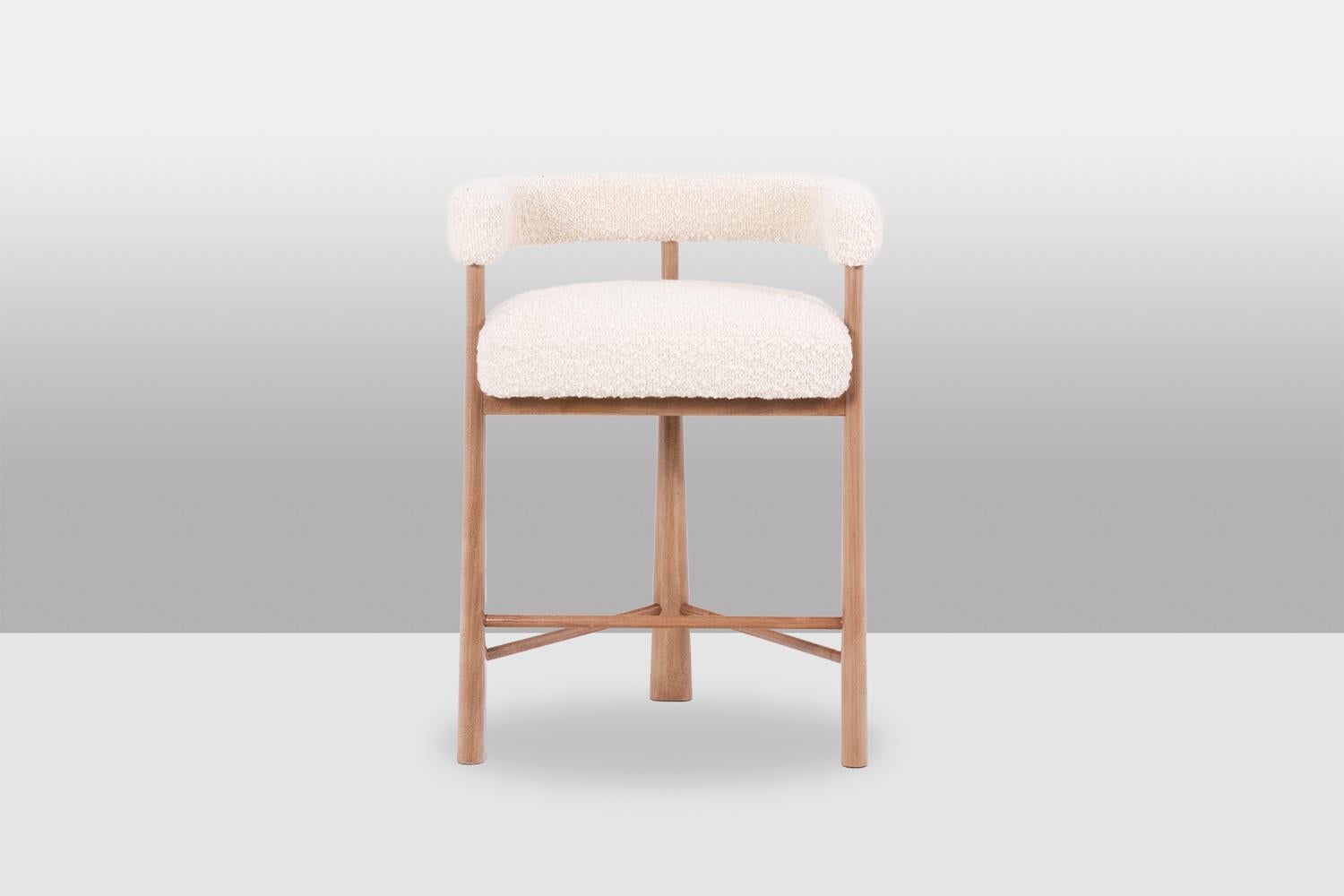 Pair of bar stools in blond beech, seat with fine white curls.

Italian and contemporary artisanal work in small series.

Dimensions: H 90 x W 68 x D 56 cm

Reference: LS63651509K


