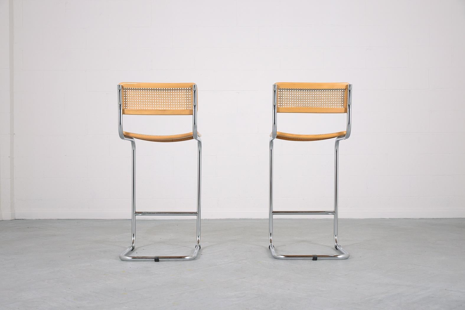 Pair of Marcel Breuer Cesca Bar Stools   2