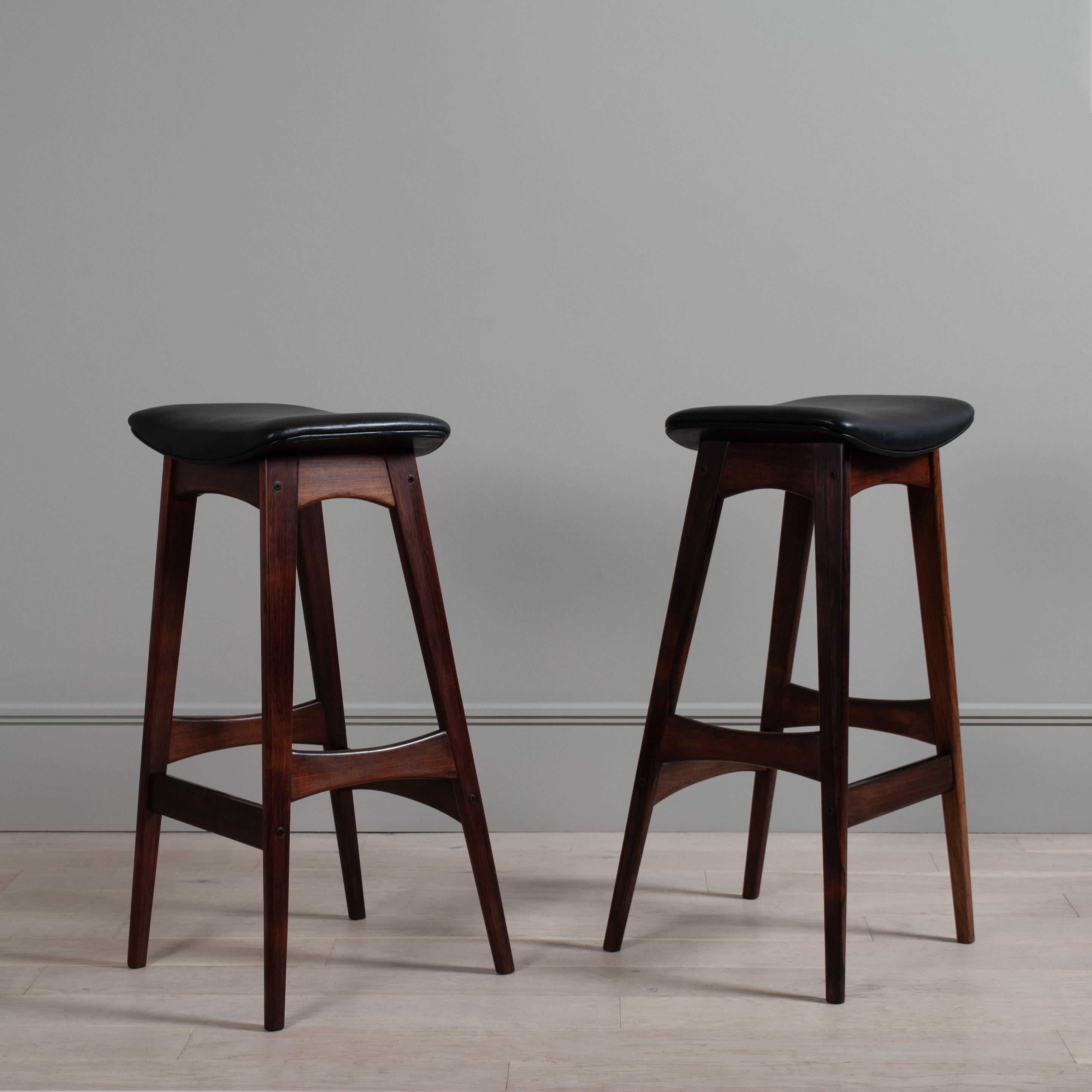 Danish Pair of Bar Stools, Johannes Andersen