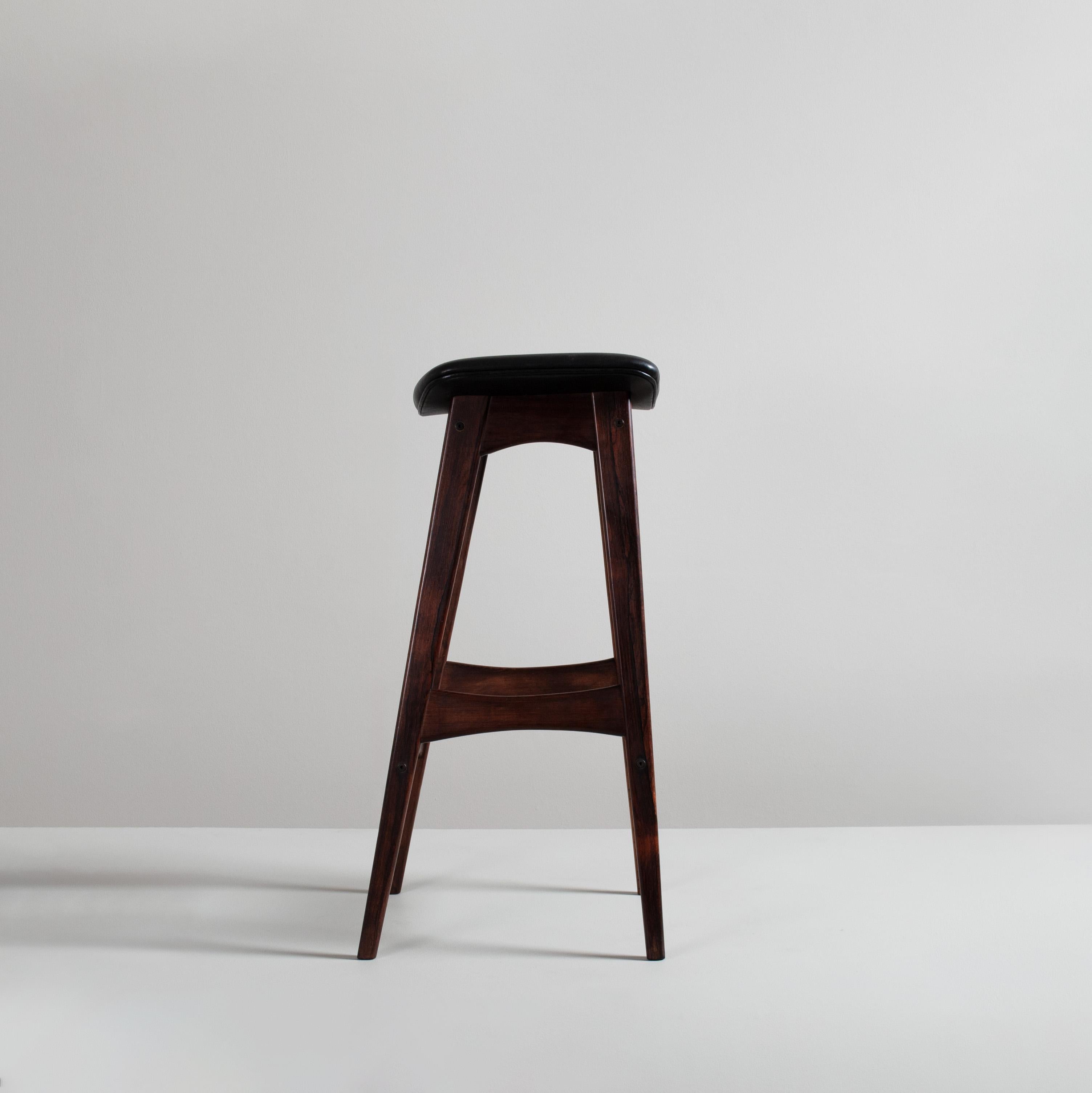 Leather Pair of Bar Stools, Johannes Andersen