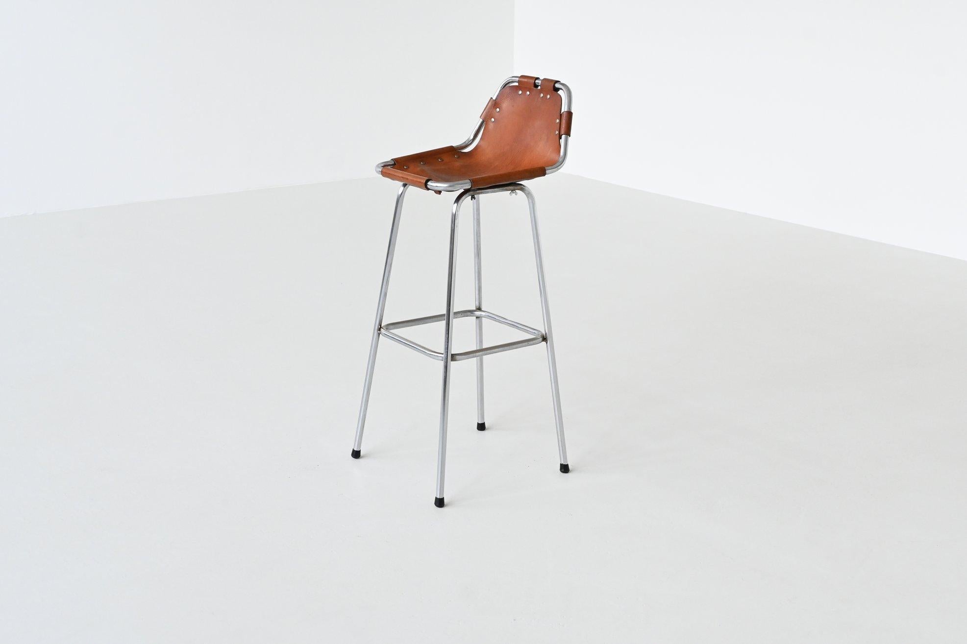 Pair of bar stools selected by Charlotte Perriand for Les Arcs France 1960 3