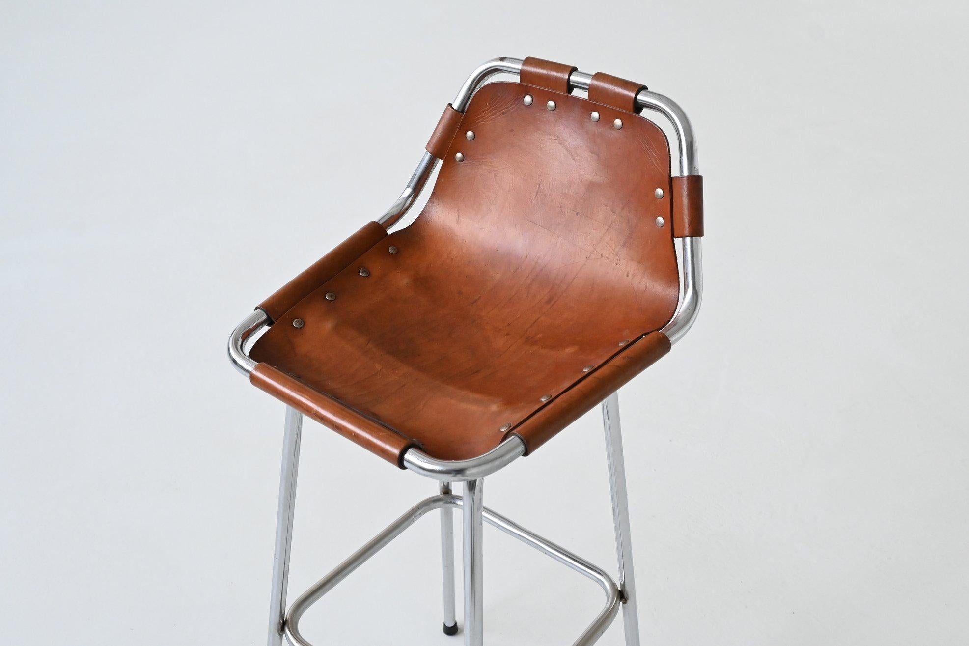 Pair of bar stools selected by Charlotte Perriand for Les Arcs France 1960 5