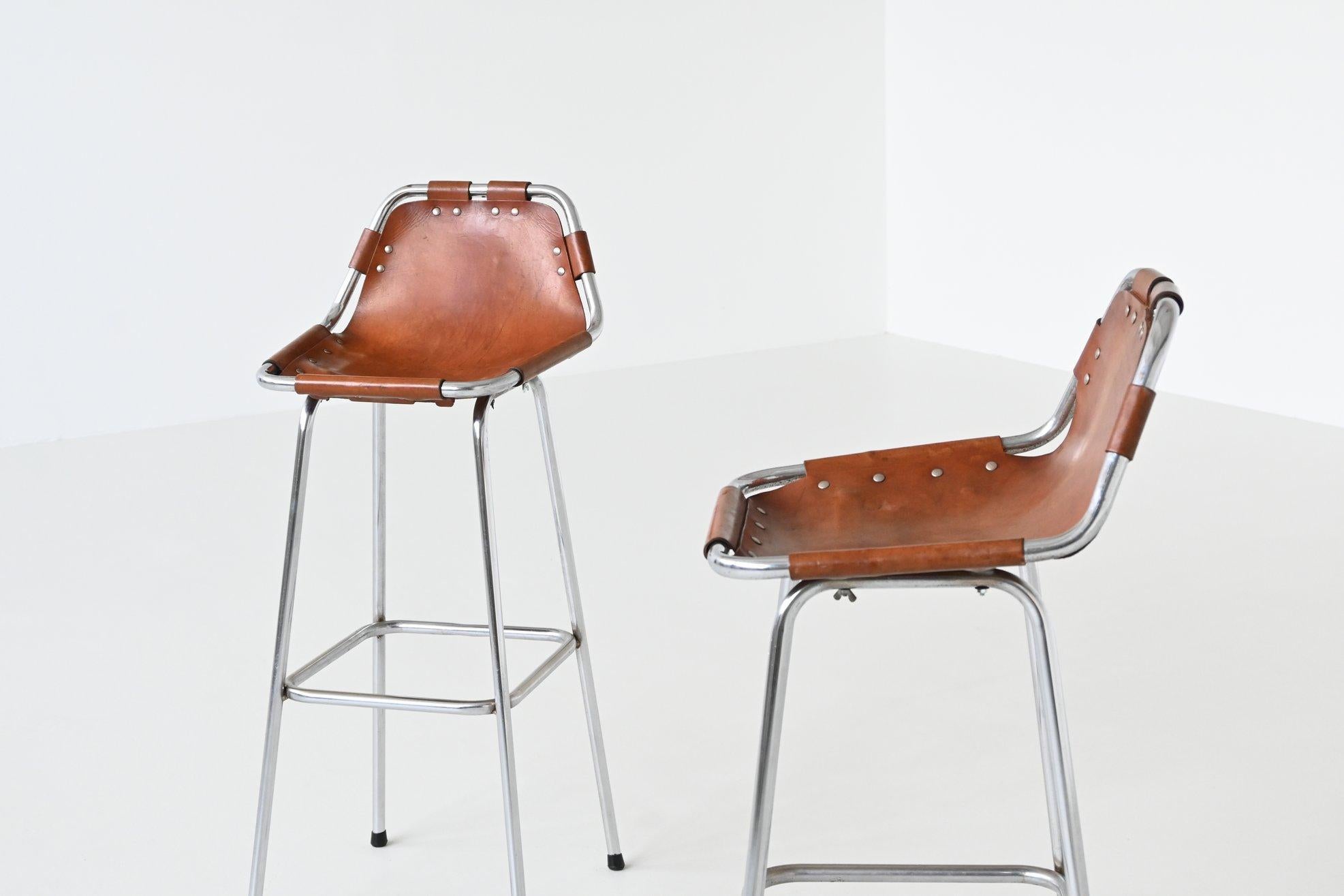 Pair of bar stools selected by Charlotte Perriand for Les Arcs France 1960 1