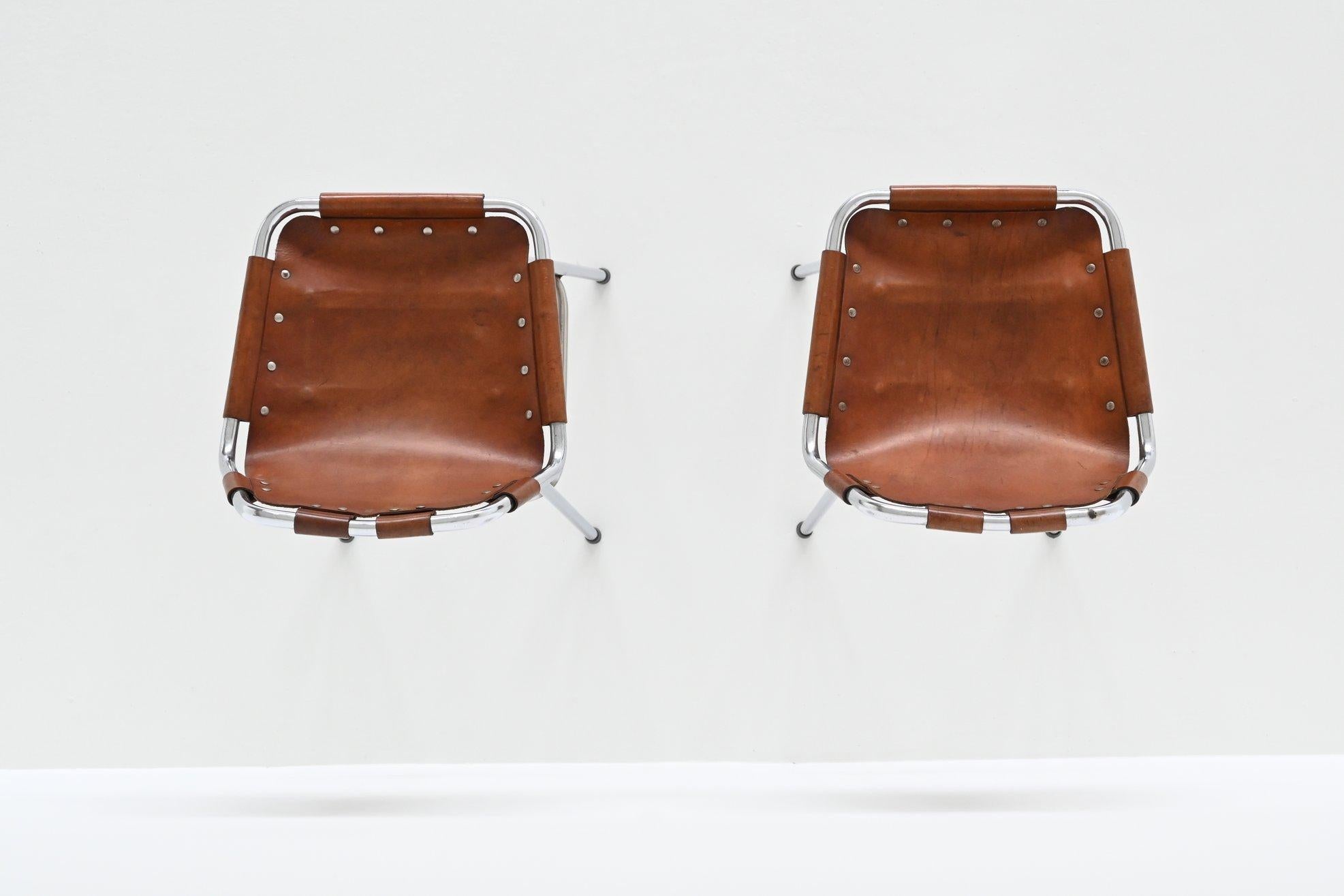 Pair of bar stools selected by Charlotte Perriand for Les Arcs France 1960 2
