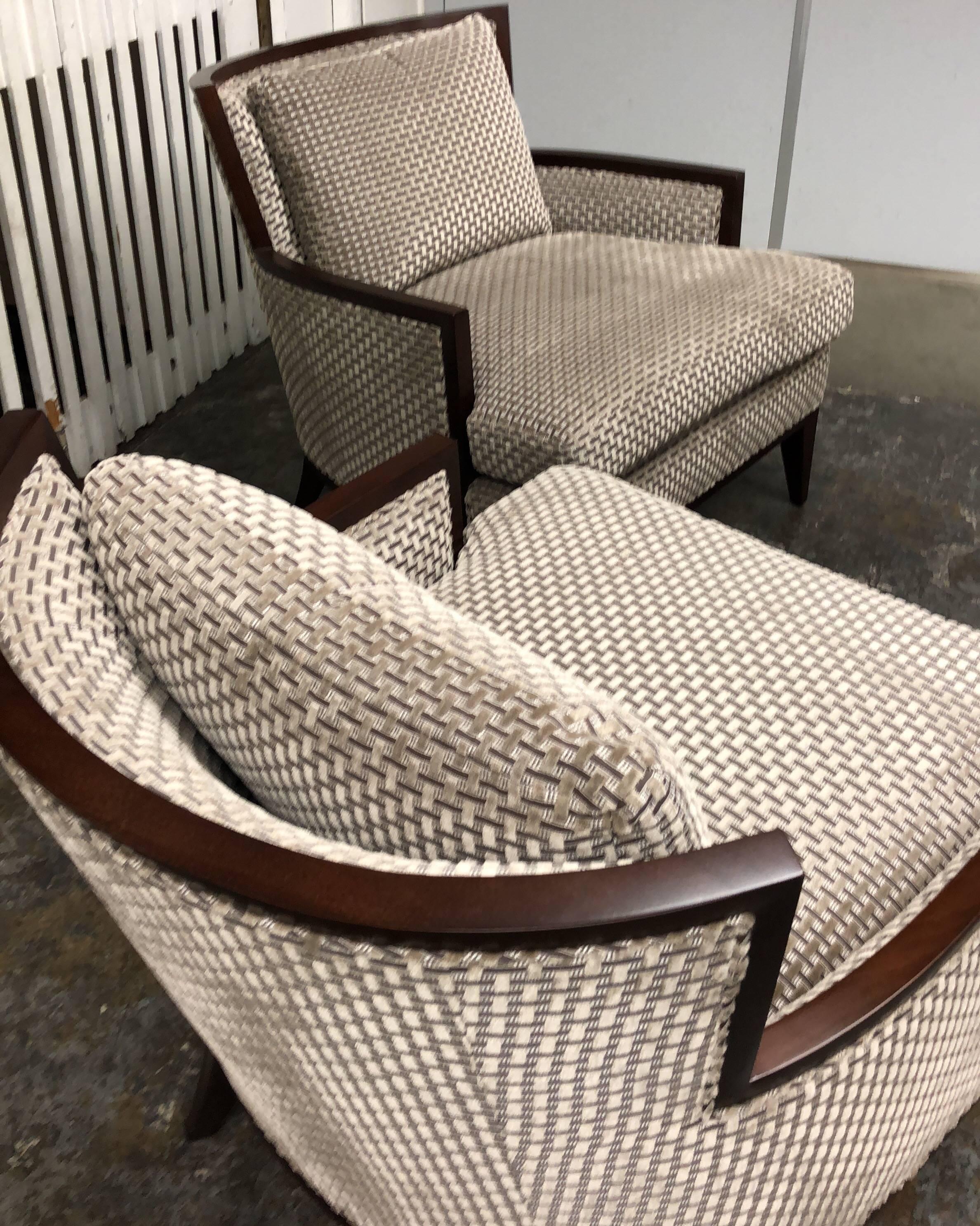 Pair of Barbara Barry California Lounge Chairs for Baker Furniture For Sale 5