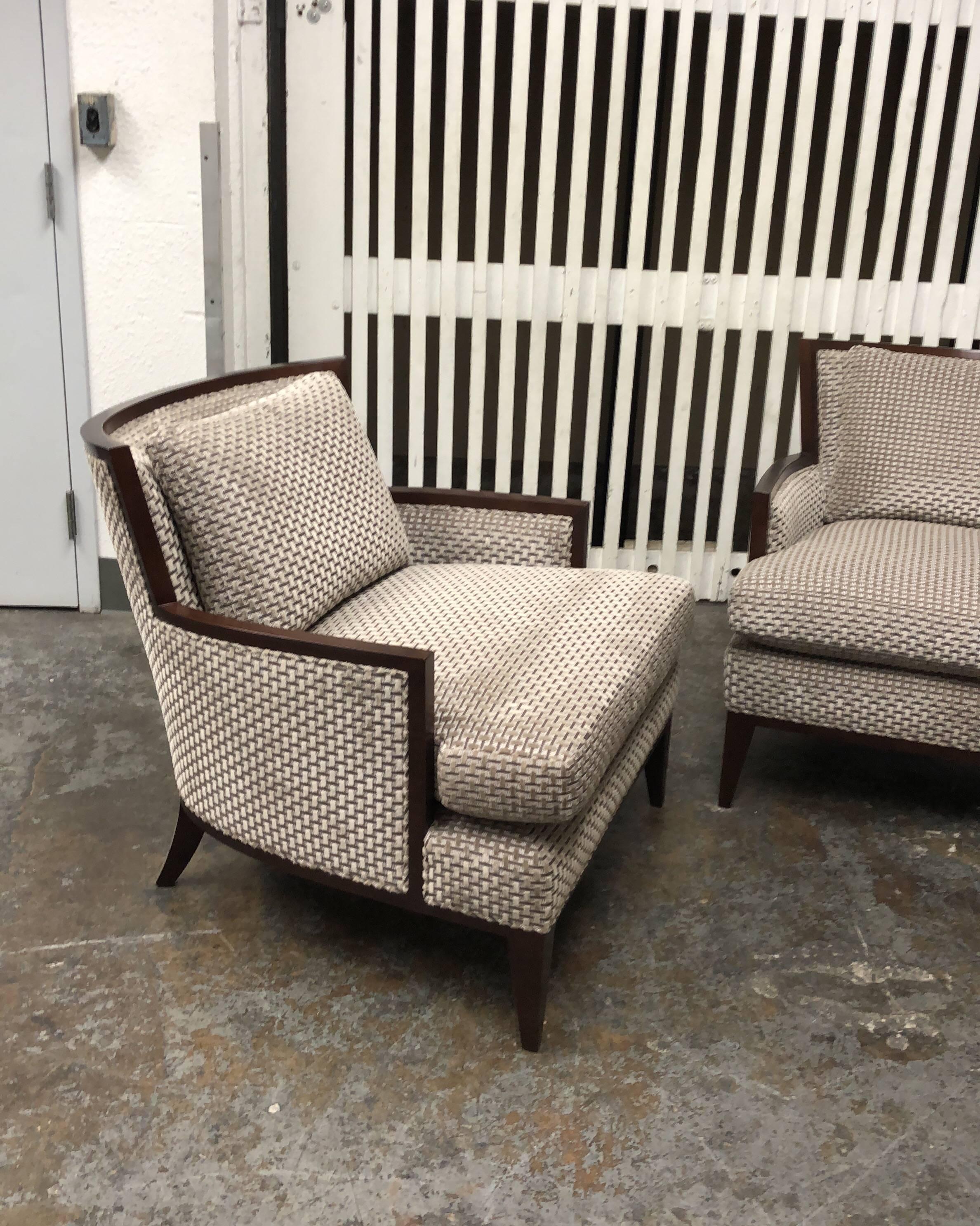 Pair of Barbara Barry California Lounge Chairs for Baker Furniture For Sale 7