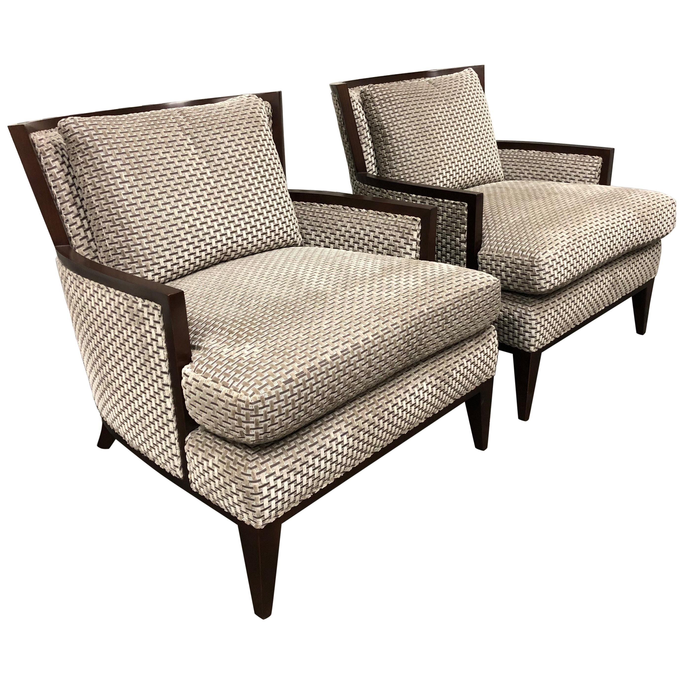 Pair of Barbara Barry California Lounge Chairs for Baker Furniture For Sale