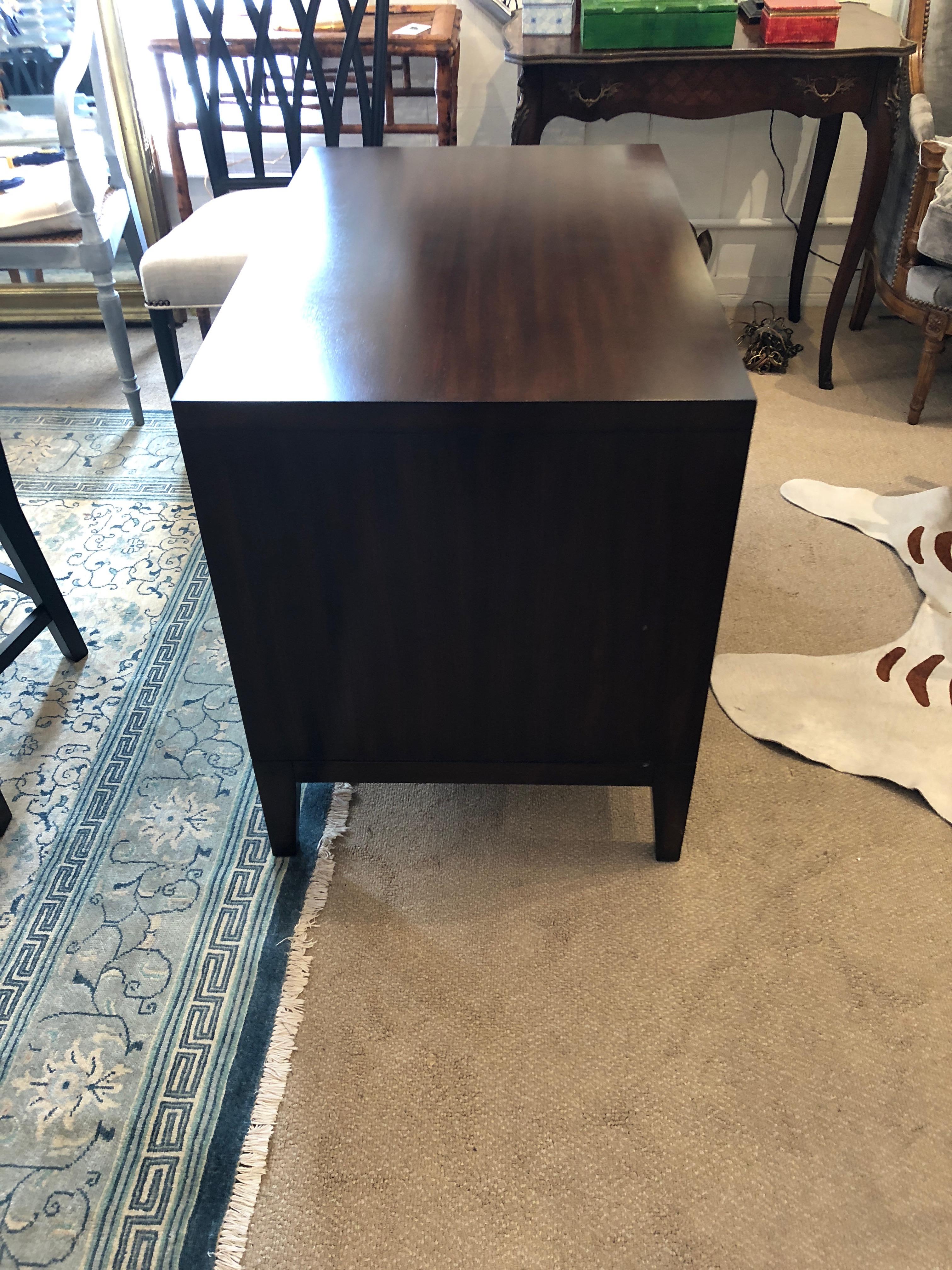 Pair of Barbara Barry Dark Mahogany Nightstands In Excellent Condition In Hopewell, NJ