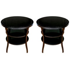 Pair of Barbara Barry for Baker Lacquered End Tables