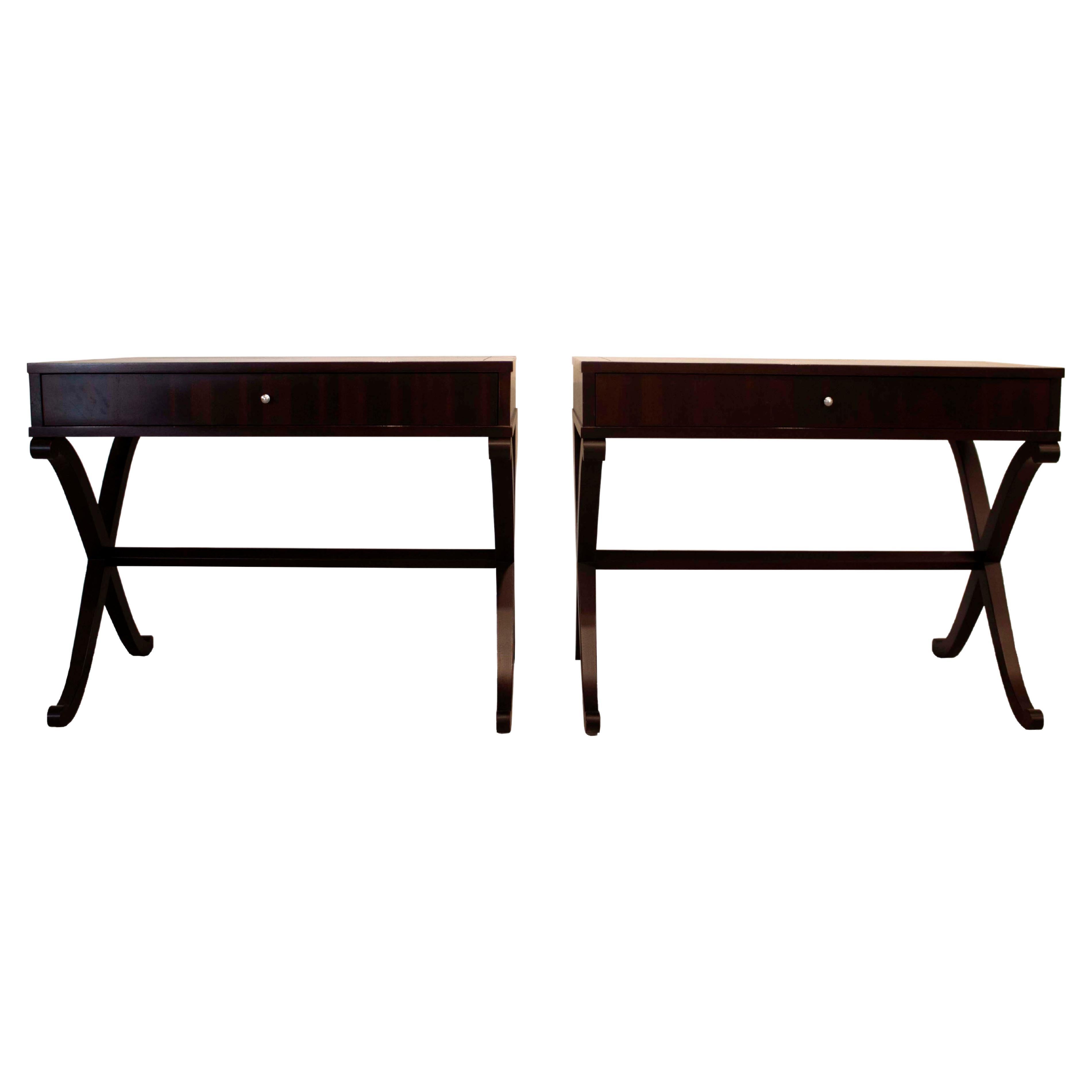 Pair of Barbara Barry for Baker Side End Tables w Drawer