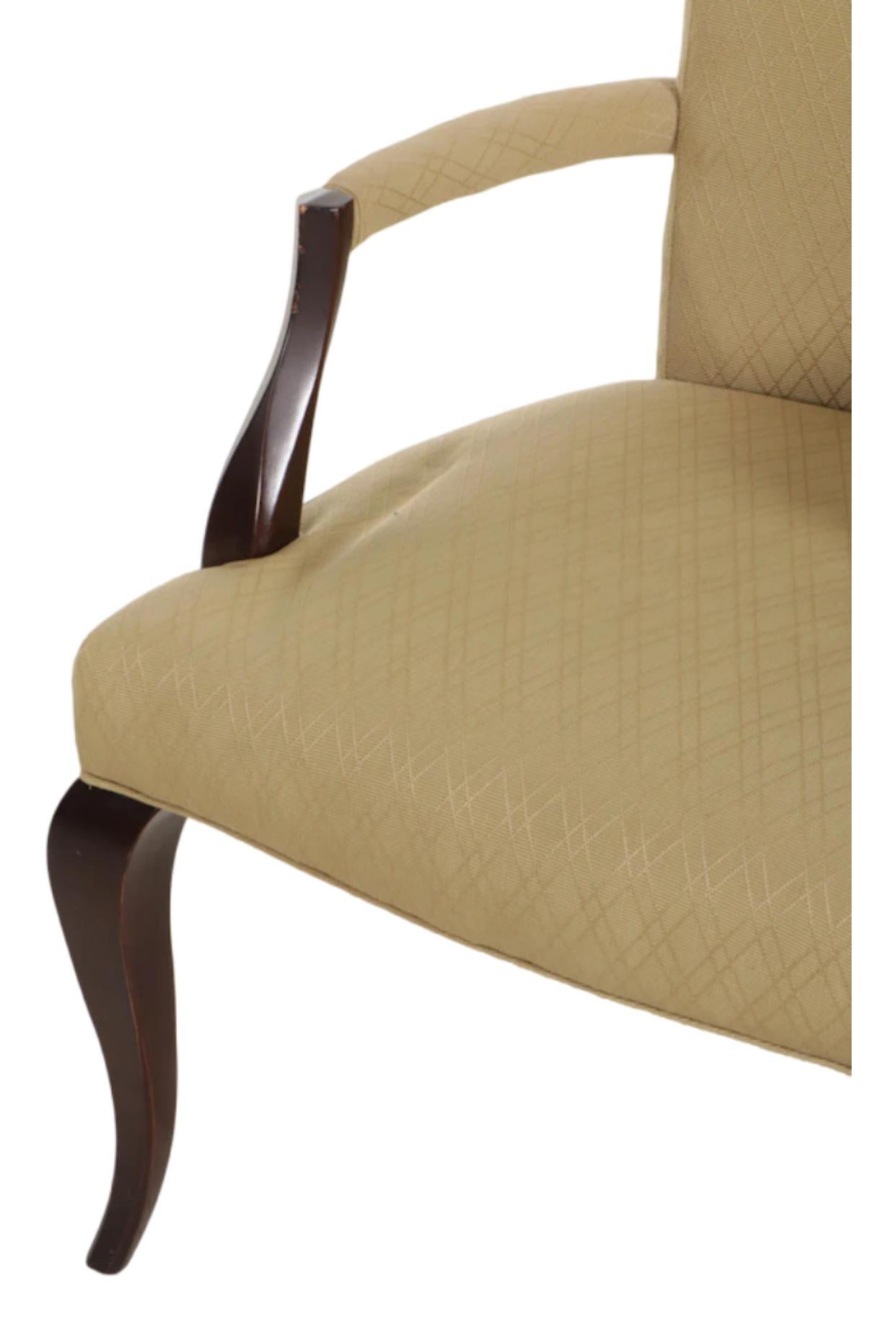 Paire de chaises à accoudoirs Barbara Barry pour Baker, tapissées et laquées noires Bon état - En vente à Chicago, IL