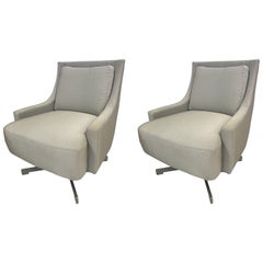 Paire de fauteuils de salon pivotants Barbara Barry pour HBF