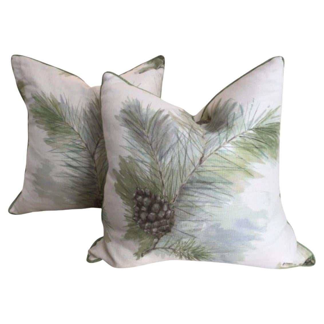 Coppia di cuscini in piuma d
oca "Idyllwild" di Barbara Barry per Kravet, 22 pollici