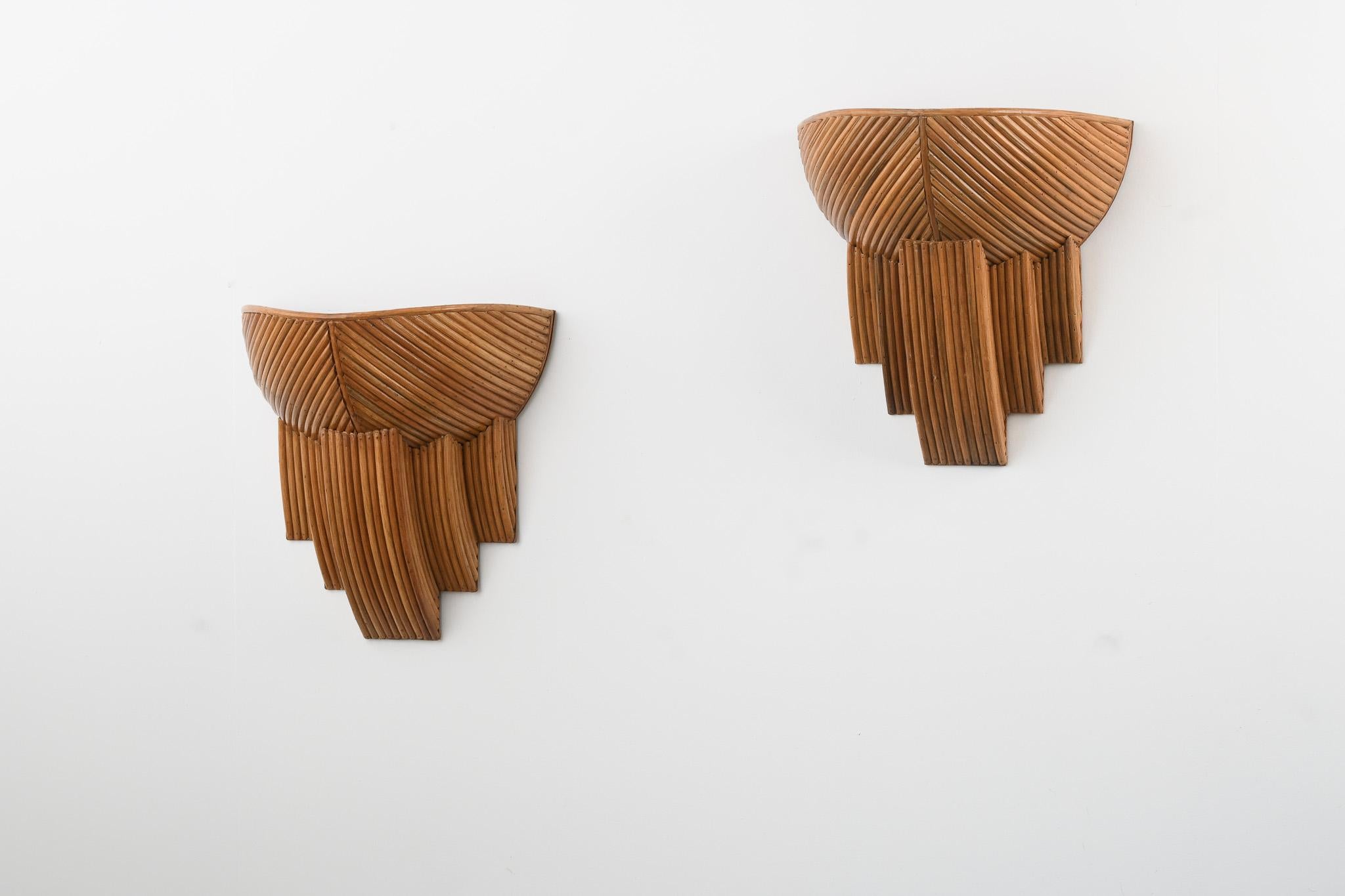 Pareja de apliques Barbra RattanModerno en venta 5