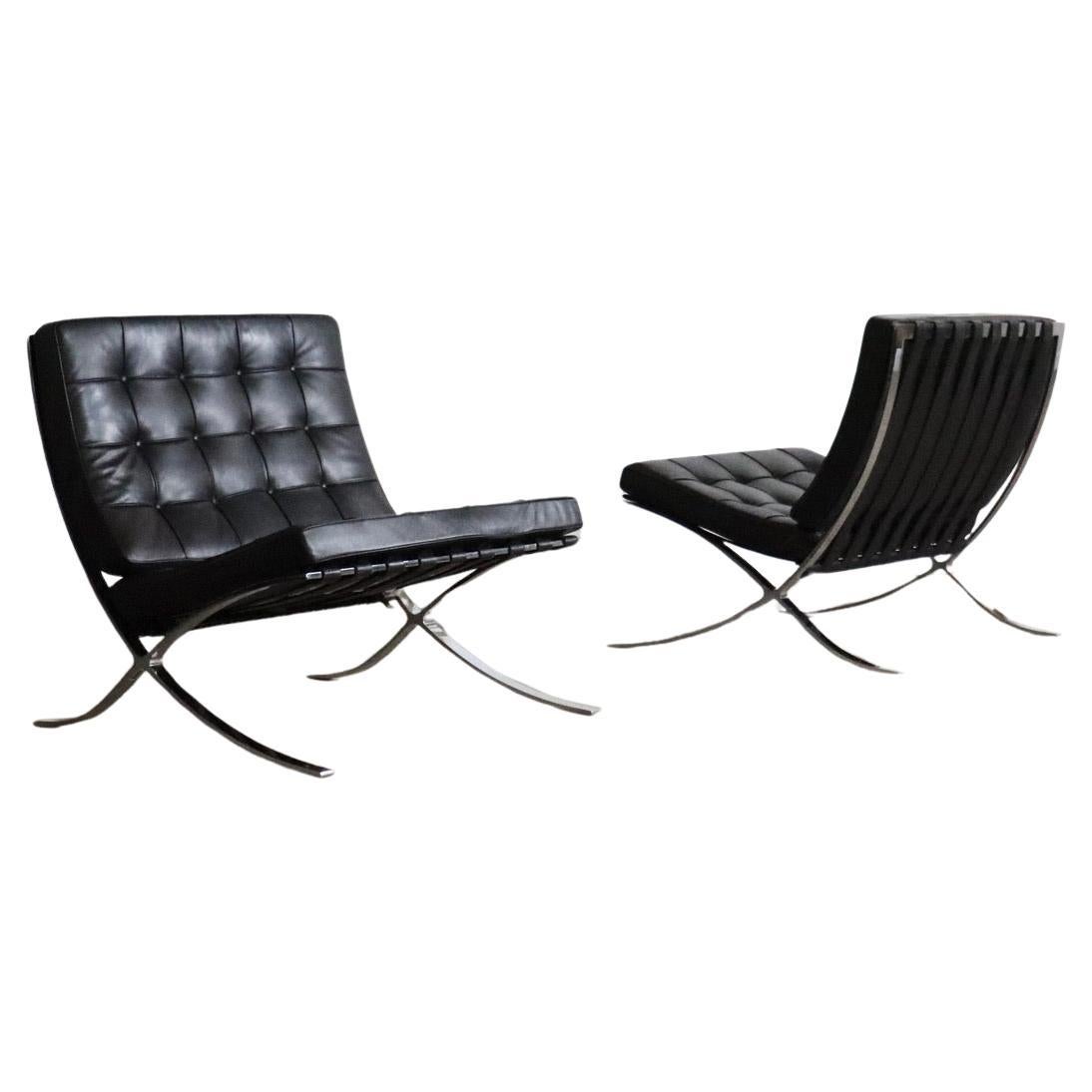 Pareja de sillas Barcelona de Ludwig Mies van der Rohe para Knoll, años 60