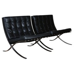 Pair of Barcelona Chairs by Mies van der Rohe and Lilly Reich for Knoll