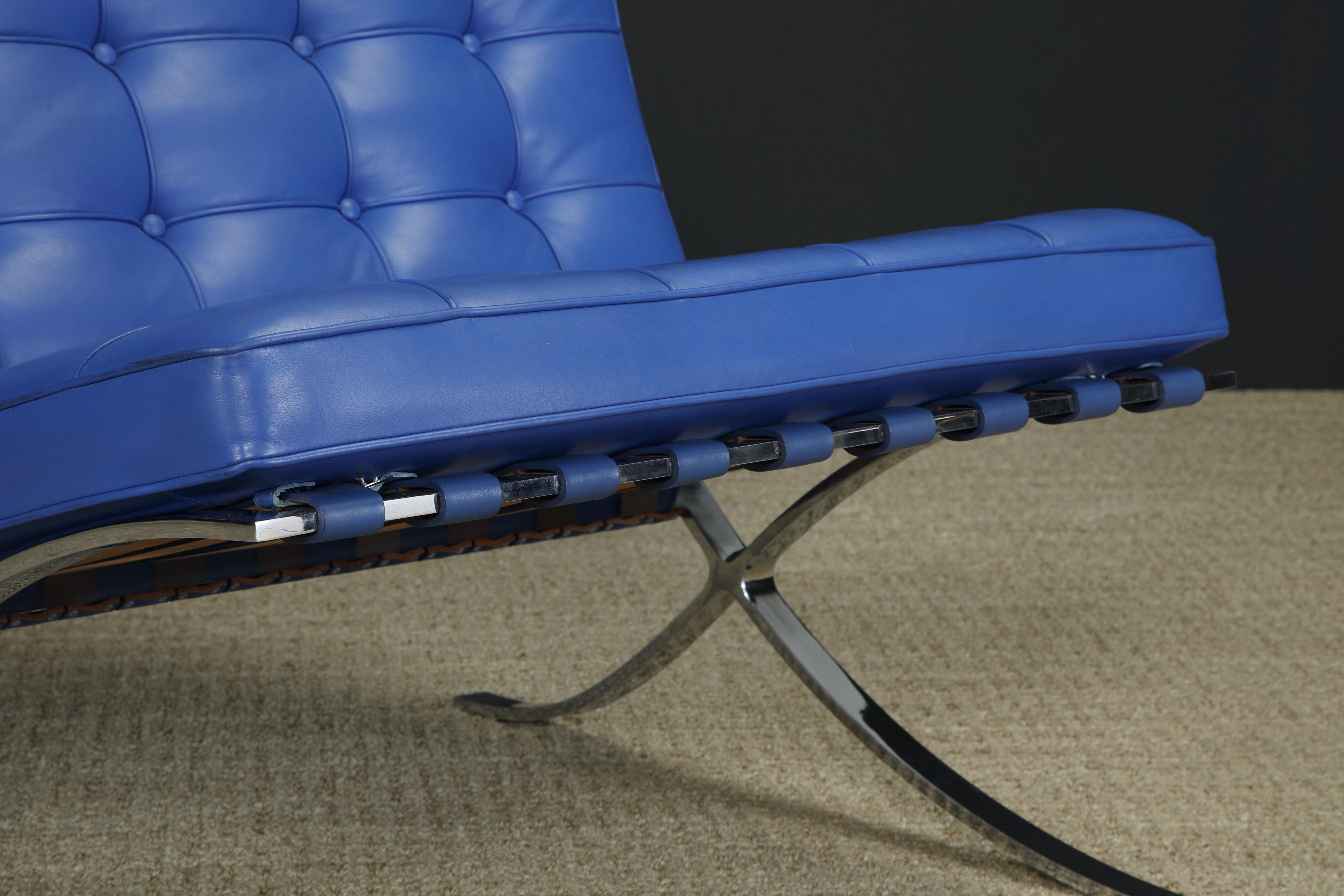 Pair of Barcelona Lounge Chairs by Mies van der Rohe for Knoll Studios, Signed 4