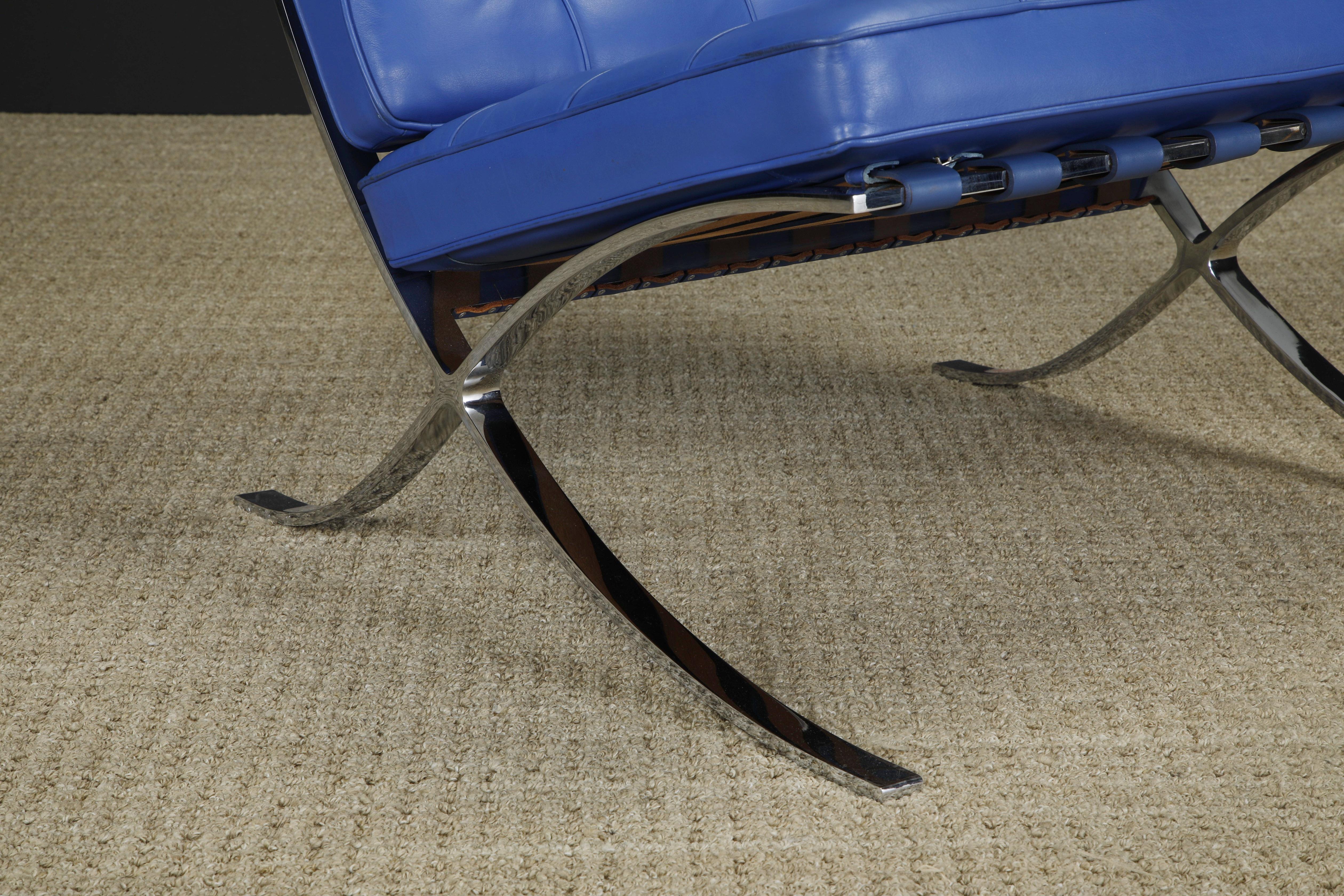 Pair of Barcelona Lounge Chairs by Mies van der Rohe for Knoll Studios, Signed 5